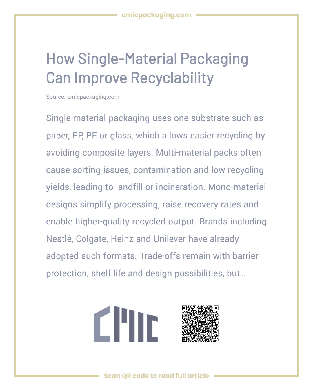 How Single-Material Packaging Can Improve Recyclability