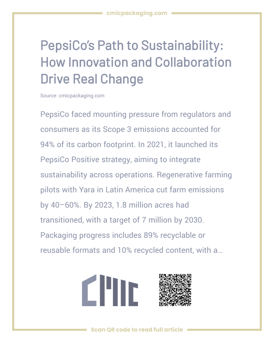 PepsiCo’s Path to Sustainability: How Innovation and Collaboration Drive Real Change