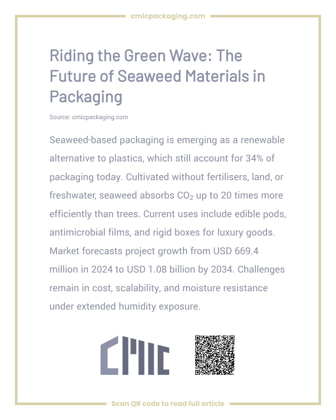 Riding the Green Wave: The Future of Seaweed Materials in Packaging