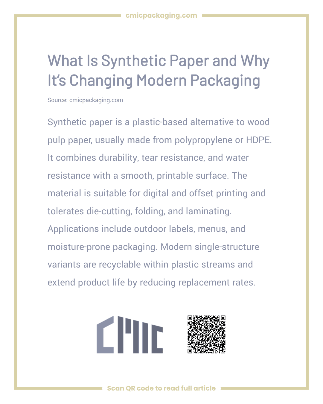 What Is Synthetic Paper and Why It’s Changing Modern Packaging