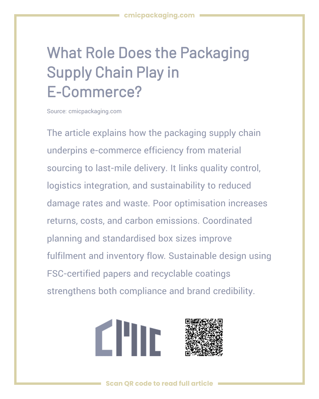 What Role Does the Packaging Supply Chain Play in E‑Commerce?