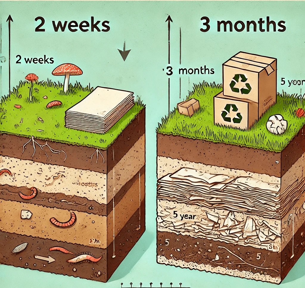cardboard decomposition factors compost landfill recycling environmental