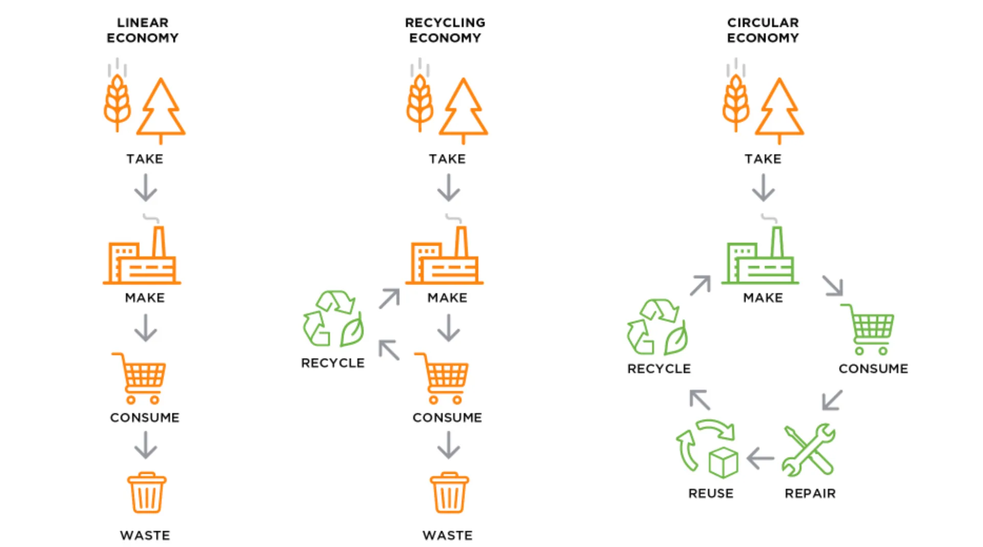 circular economy packaging, sustainable materials, recycling loop, eco-friendly packaging