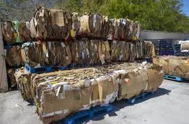 collected cardboard boxes ready for recycling curbside pickup