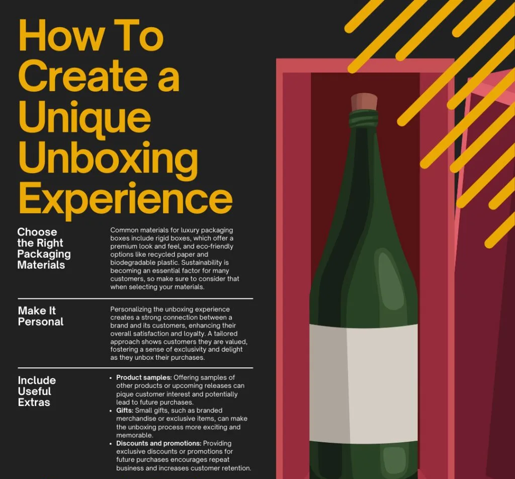 happy customer opening wine package with protective box