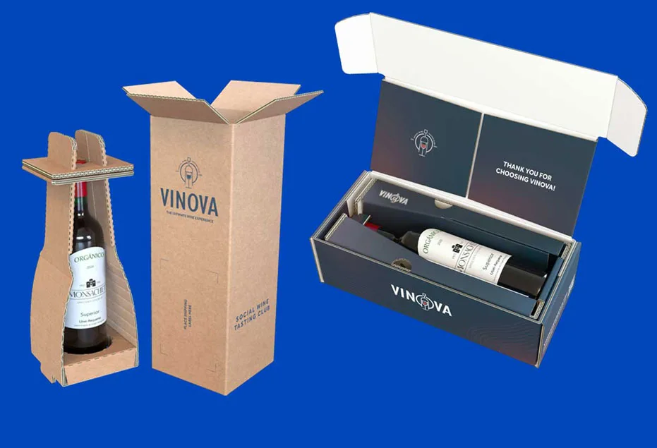 modern wine packaging for online sales with sustainable materials and protective design