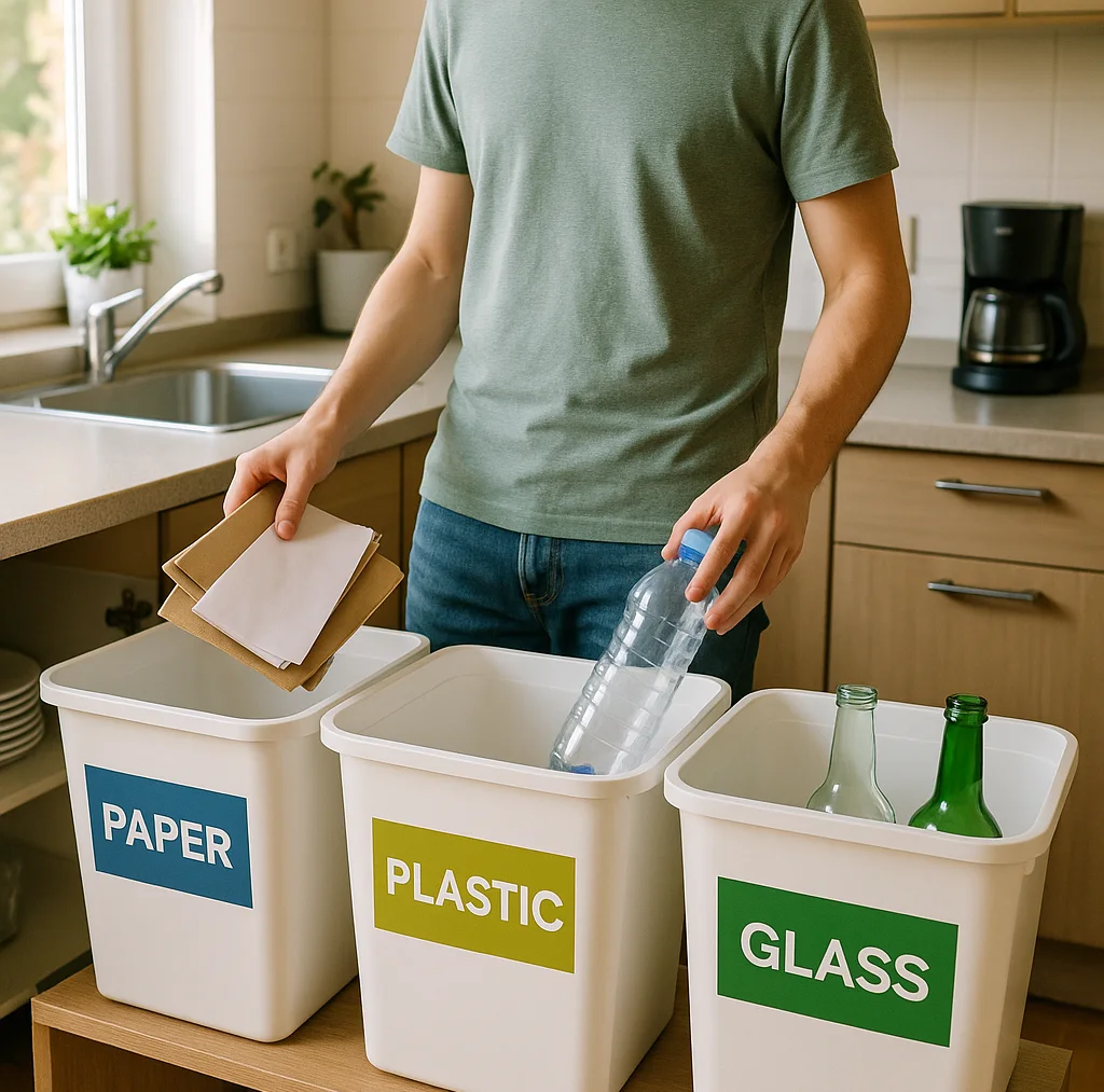 people preparing recyclable cartons by rinsing, flattening, and sorting for eco-friendly recycling