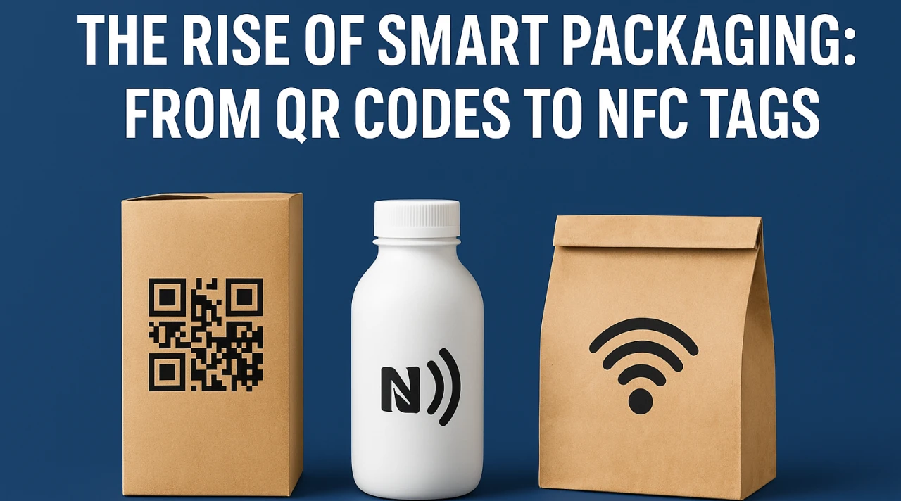 smart packaging technology, interactive food container, RFID logistics, QR code label, intelligent packaging design, digital tracking package
