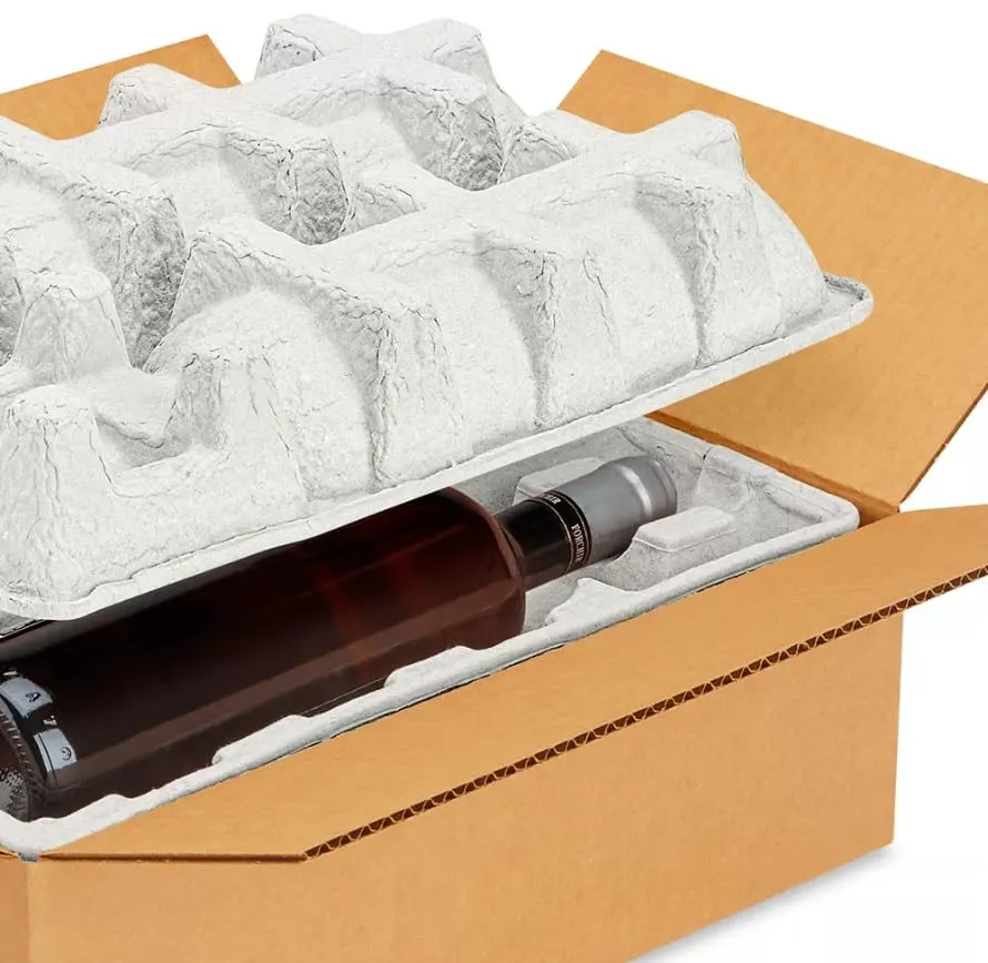sustainable wine packaging with recyclable paper insert and minimalist branding